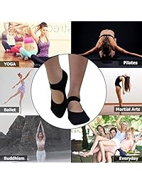 Calcetines de yoga para mujer, Gmark, antideslizantes, con agarres para pilates, barra pura, entrenamiento descalzo