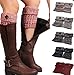 Clearance! E-Papaya 2016 Women's Buttons Leg Warmer Knit Boot Socks Topper Cuff (Black-Mix color)