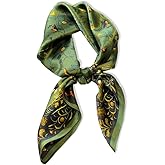100% Mulberry Silk Neck Scarf - 27'' x 27'' Lightweight Neckerchief - Women Men Small Square Scarves Gift Packed