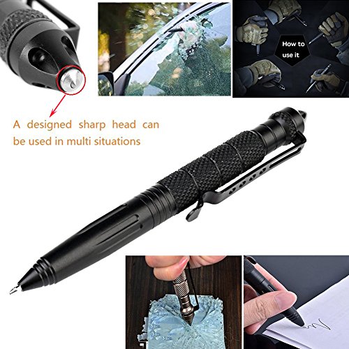 XUANLAN Tactical Pen with 3 Ink Refill, Self Defense Pen with Emergency Glass Breaker Ballpoint, Aircraft Aluminum w/Tungsten Steel Tip EDC Emergency Kit, Multi-Functional Survival Gear - Thumbnail 2