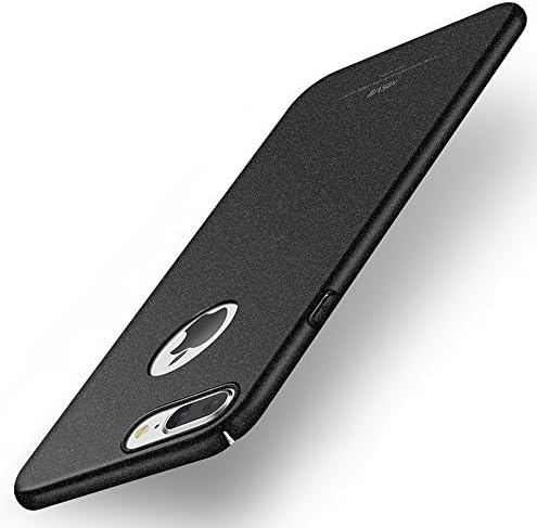Iphone 7 Plus Case, Scratch resistant, Ultra thin, Anti-Scratch, Anti-fingerprint, Shockproof Frame, Excellent Grip Case - Sandstone surface (Black)