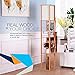 Brightech - Maxwell Shelf Floor Lamp - Modern Mood Lighting for your Living Room and Bedroom - Shade Diffused Light Source with Open-Box Shelves - Natural Wood