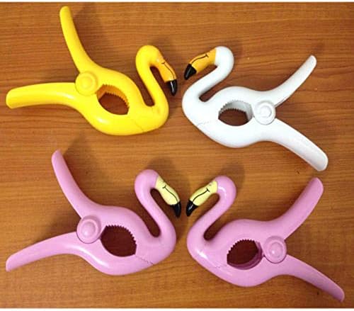 Agordo Multifunction Racks Large Beach Towel Clips Holder Flamingo Clamps Plastic