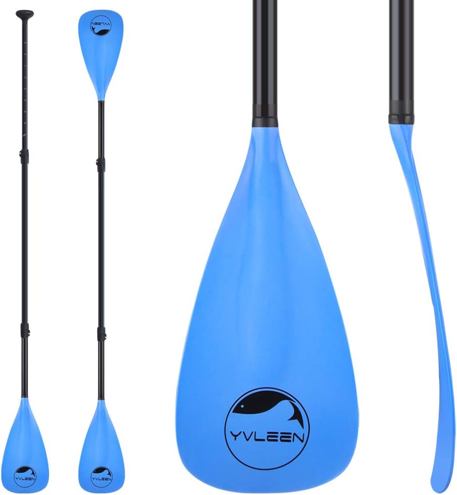YVLEEN Alloy SUP Paddle - Adjustable Stand Up Paddle Board Paddle - 3-Piece or 4-Piece Floating Kayak Paddle
