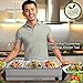 NutriChef Hot Plate Food Warmer, Buffet Server Chafing Dish Set, Portable Stainless Steel Electric Warming Tray, 3 Section 1.5 quart Serving Containers with Lids - AC Powered -