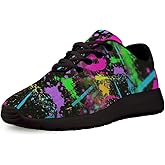 Neon Splatters with Paint Shoes for Women Men Trail Running Casual Fashion Sneakers Slip-on Tennis Shoes