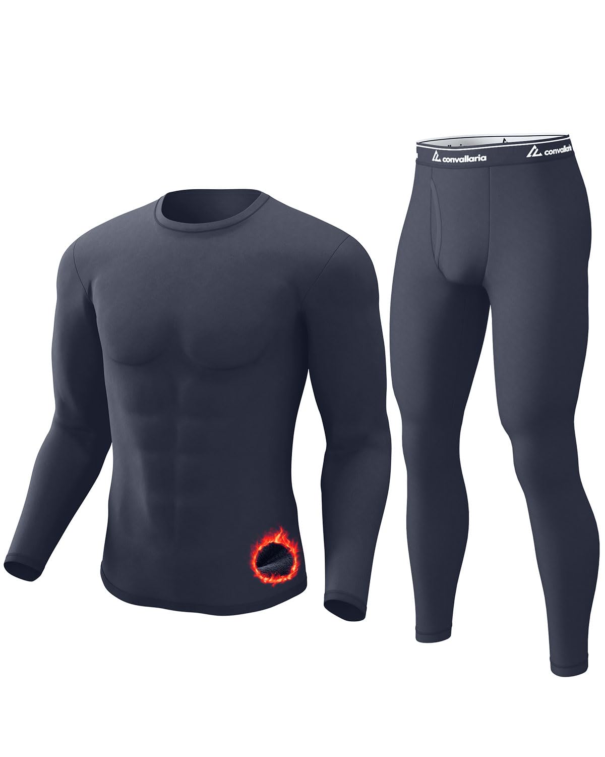 CL convallaria Long Johns Thermal Underwear for Men Soft Fleece Lined Base Layer Cold Weather Top Bottom Set XS-4XL Image