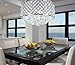 New Galaxy Lighting 4-Light Chrome Finish Round Metal Shade Crystal Chandelier Semi-Flush Mount Ceiling Fixture
