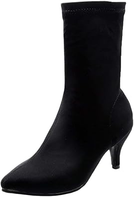 kitten heel mid calf boots