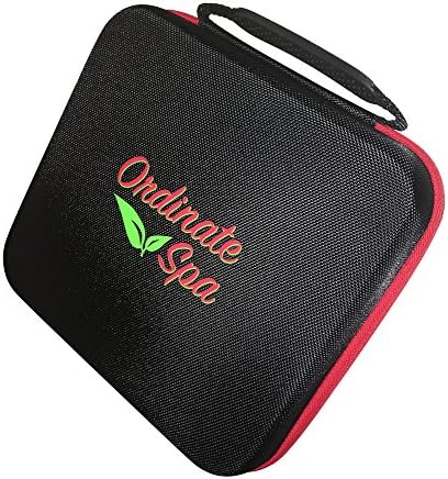 Ordinate Spa 30 bottle Essential Oil Sturdy Storage and Travel Case - Black with Red Zipper (Medium, Black with Red Zipper)