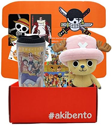 Akibento Exclusive One Piece Bundle Box(CHOPPER PLUSH, PLAYING CARDS, FOIL STICKER, ZORO NEW WORLD SKULL PATCH &amp; GROUP TUMBLER)