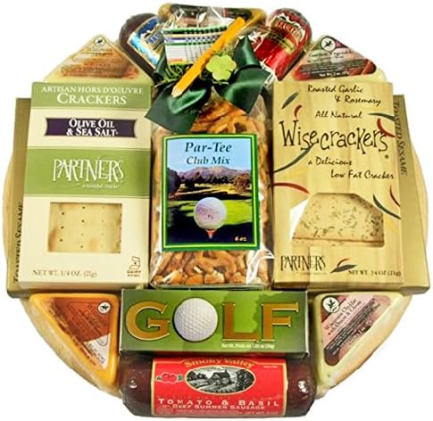 Golfing Themed Meat & Cheese Fathers Day Gift Set with Golf Ball Cutting Board