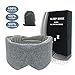 LEEKEN The World's First Cotton Sleep Mask with Veil, 2 own Storage Cases on mask, Best Eye mask for Sleeping (Light Gray)
