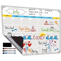 Dry Erase Calendar, Fridge Magnetic Calendar, White Board Planner for Refrigerator, Monthly & Weekly Set by Jancosta (MPB11)