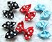 yagopet 30pcs/15pairs Dog Hair Clips - 2 inches Bowknot Bows - Polka Dots - Cute Dog Topknot Bows - Mix Colors - Alloy Clips - Adult Dogs