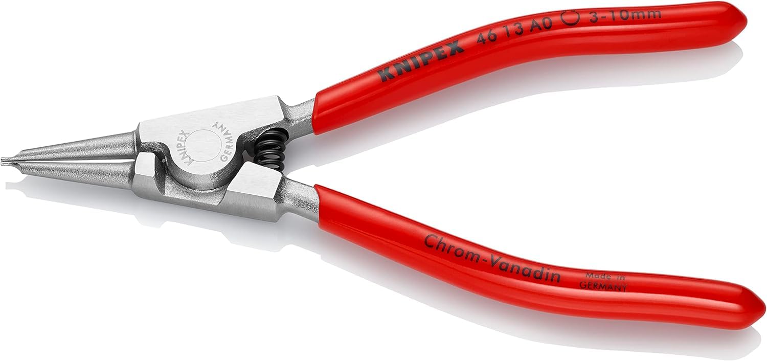 KNIPEX Circlip Pliers for External Circlips on Shafts Chrome-Plated with Plastic Coating 140 mm, 46 13 A0