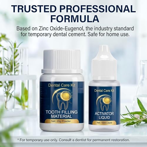Tooth Filling Repair Kit, Temporary Tooth Filling for Improving Appearance of Gaps or Broken Bridges, Show Confident & Shining Smile, Natural-Looking Smile Solution, Suitable for Women Men