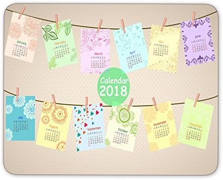 Lovely fun 2018 calendar Mouse Pad, Quality Creative Wrist-protected Wristbands Personalized Desk, Mouse Pad (9.5 inch x 7.9 inch)