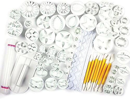 BakeRock (Set of 68) Cookie Plunger Cutter Sugarcraft Biscuit Baking Cake Fondant Decorating Mold Homemade DIY Tools Mould