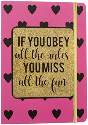 Purple Lemonade Journal - If You Obey All The Rules You Miss All The Fun - 102 Lined Pages - Neon Collection