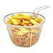 Best Utensils Stainless Steel Deep Fry Basket Round Wire Mesh Fruit Strainer With Resting Feet and Long Handle Frying Cooking Tool Food Presentation Tableware, 5.7 Quart