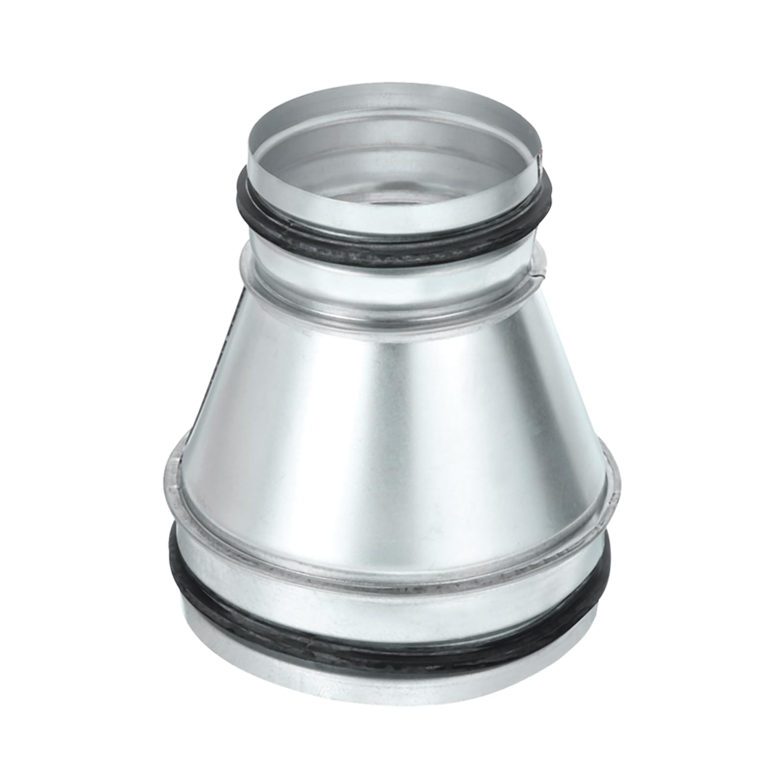 PATIKIL 6 Inch to 4 Inch Duct Reducer, Galvanized Steel Round Air Duct Reducer Pipe Increaser Adapter Connector Fitting Coupling with Rubber Gasket for HVAC, Ventilation Systems