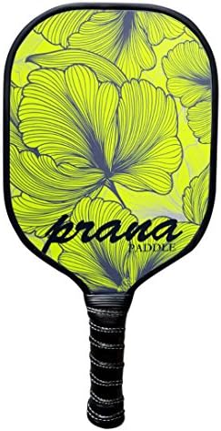 Prana Graphite Pickleball Paddle Green Leaf With Honey PP Core, All Carbon Pickle Ball Paddles Meet USAPA Specifications