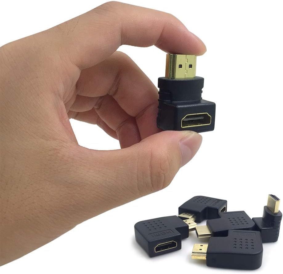 AFUNTA 6 Pcs HDMI Angled Adapter, 4 pcs Flat Left & Right 90 Degree Angle and 2 pcs 270 & 90 Degree Male to Female HDMI Adapter, Gold-Plated 3D Supported TV Connector: Home Audio & Theater