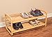 BIRDROCK HOME 2-Tier Bamboo Shoe Rack | Environmentally Friendly | Fits 6-8 Shoes