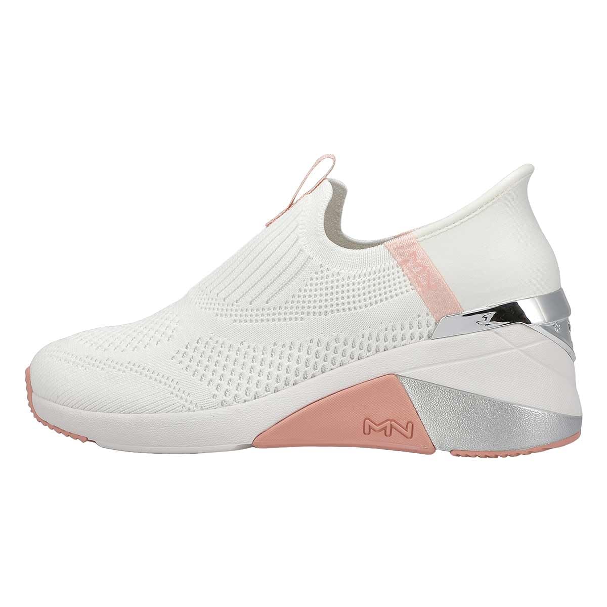 Skechers Women's A-Wedge-Crecent Hands Free Slip-ins Sneaker, Bubblegum/White, 7 Image