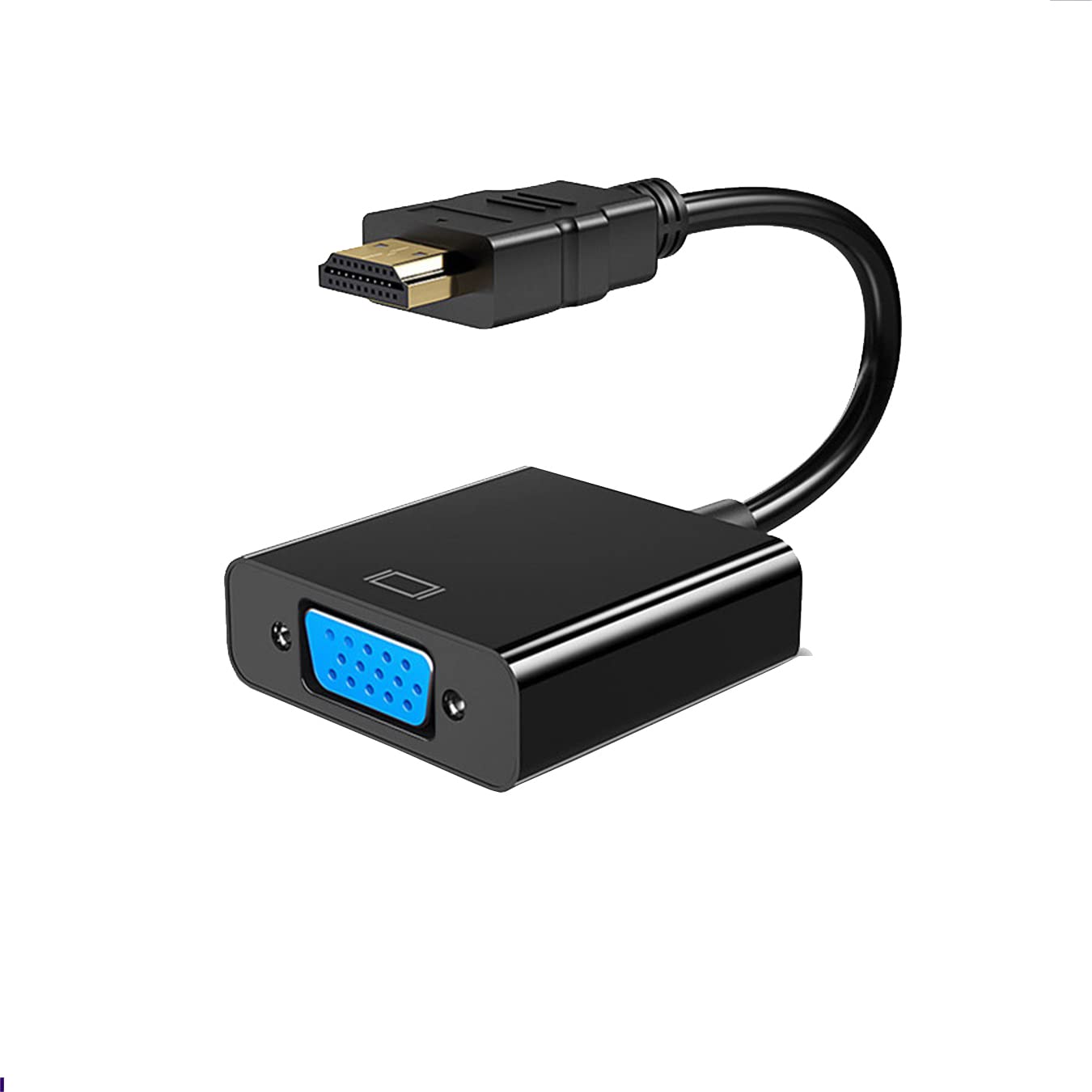 NAERSI HDMI to VGA, Gold-Plated Adapter (Male to Female) for Computer, Desktop, Laptop, PC, Monitor, Projector, HDTV, and More (Black)