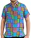 LA LEELA Hawaiian Shirt For Men Short Sleeve Front-Pocket Printed Hawaii Purple Purple