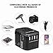 Universal Travel Power Adapter All in One Worldwide International Wall Charger AC Plug Adaptor with 5.6A Smart Power USB and 3.0A USB Type-C For USA EU UK AUS Phone Tablet Laptop (Black 4USB+Type C)