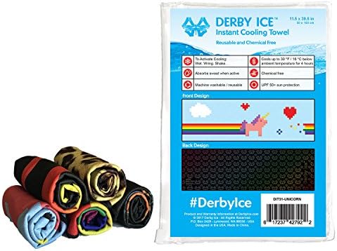 Derby Ice Cooling Towel for Skating, Sports, Workout, Fitness, Gym, Yoga, Pilates, Travel, Camping & More