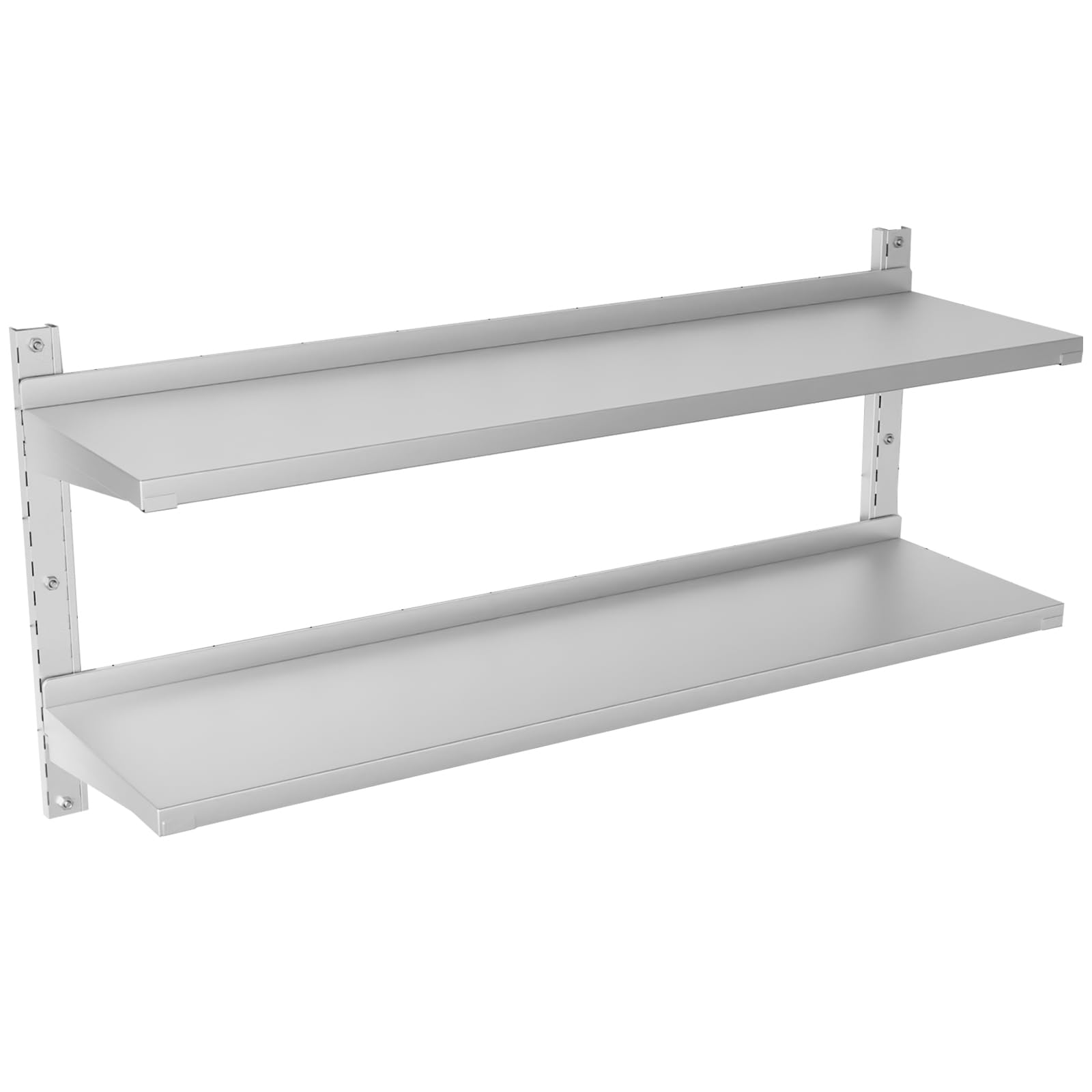 TAIMIKO 2x Stainless Steel Shelves Kitchen Wall Shelf Catering Storage Bathroom Shower Corrosion Resistant (120x32cm)