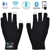 Bluetooth Gloves with Built In Mic and Speaker - Winter Smart Touch Gloves Women Men Acting Like a Phone Glove while Running, Skiing, Dog Walking