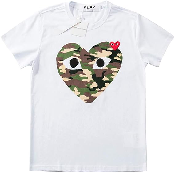 Amazon Comme Des Garcons Play コム デ ギャルソン Tシャツ メンズ 半袖 夏 T Shirt シンプル ハート プリント 刺繍 トップス 男女兼用 レディース ホワイト L 並行輸入品 Tシャツ カットソー 通販