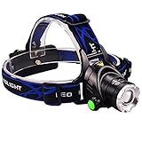 Ultra-Bright Headlamp with Rechargeable Batteries, DLAND LED Light Waterproof Zoomable 3 Modes 1000 Lumens hands-free Headlight Torch flashlight