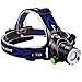 Dland Ultra-Bright Headlamp with Rechargeable Batteries, LED Light Waterproof Zoomable 3 Modes 1000 Lumens Hands-Free Headlight Torch Flashlight