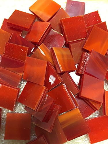 1/2" Red Stained Glass Mosaic Tiles