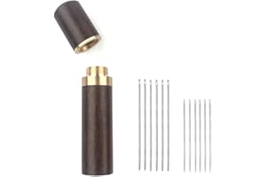 Owden 12Pcs Leather Hand Sewing Needles, Professional Small Eye Design for Leather Hand Stitching Needle. 2 Sizes and Each 6Pcs.
