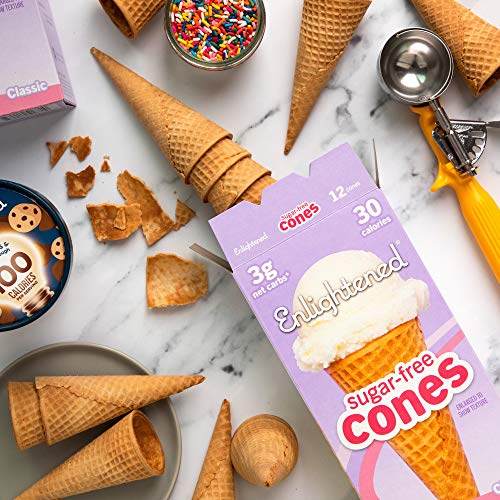 ENLIGHTENED ICE CREAM SugarFree Ice Cream Cones Vegan Friendly