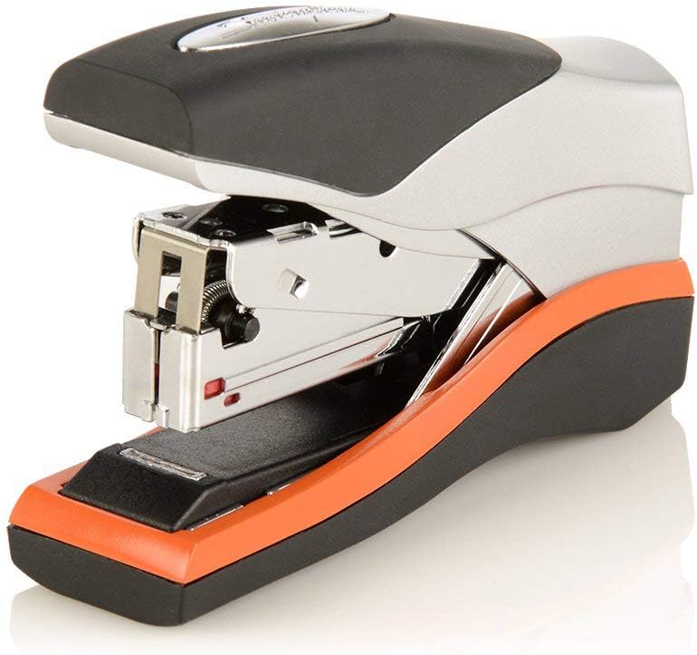 Swingline Stapler, Half Strip Desktop Stapler, 40 Sheet Capacity, Low Force, Compact Size, Office, Desk, Optima 40, Orange/Silver/Black, 1 Count (87842) : Office Products