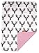 Dear Baby Gear - Reversible Baby Blankets - Soft Nursery Blanket for Newborn - Toddler Blankey - Throw Blanket for Boys & Girls - Infant Blankets - 40x30 (Girl Antler Flowers - Pink Dot)