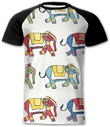Elephant Print Men's Short Sleeve T-Shirt Fashion Tee For Boys Basic Tee