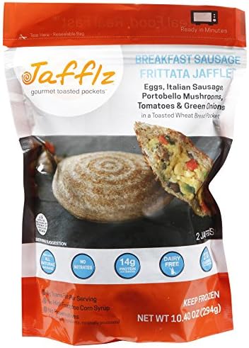 Jafflz Ready-to-Eat Pre-Made Sandwiches Healthy Breakfast Sandwiches Frozen Gourmet Frozen Appetizers Toasted Pocket Sandwiches - 12 Count (Frittata Jaffle)