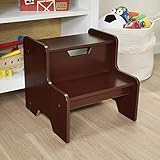Melissa & Doug Wooden Step Stool (Espresso, Brown, Great Gift for Girls and Boys - Best for 3, 4, 5 