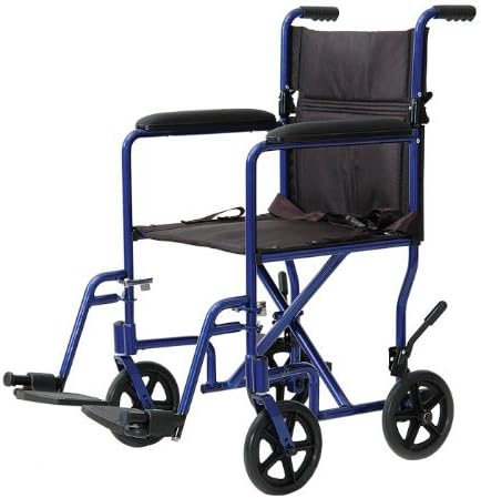 ProBasics Lightweight Aluminum Transport Chair (19" Seat Width, Burgundy)