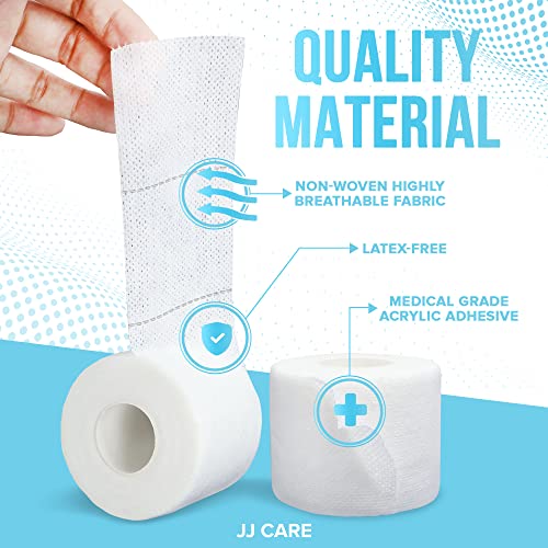 JJ CARE Soft Surgical Tape [Pack of 4], 2” x 10 Yards Soft Cloth Tape