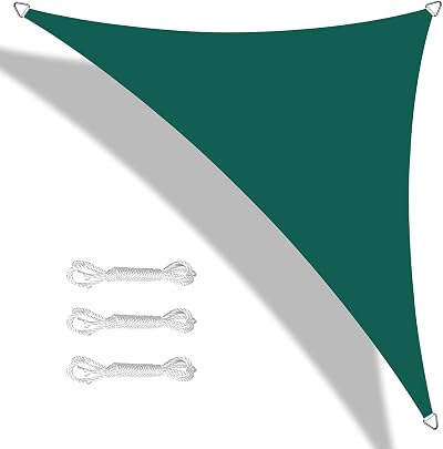 Teynewer Triangle Shade Sail 3x3x3m Waterproof UV Block 98% Green